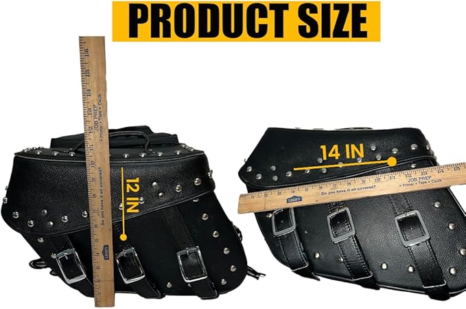 Motorcycle Saddlebags, 33L Large Capacity Saddle Bags Motorcycles, Genuine Leather Motorcycle Luggage Bag, Universal Motorcycle Throw Over Saddlebag, Black, HD-SAD551S