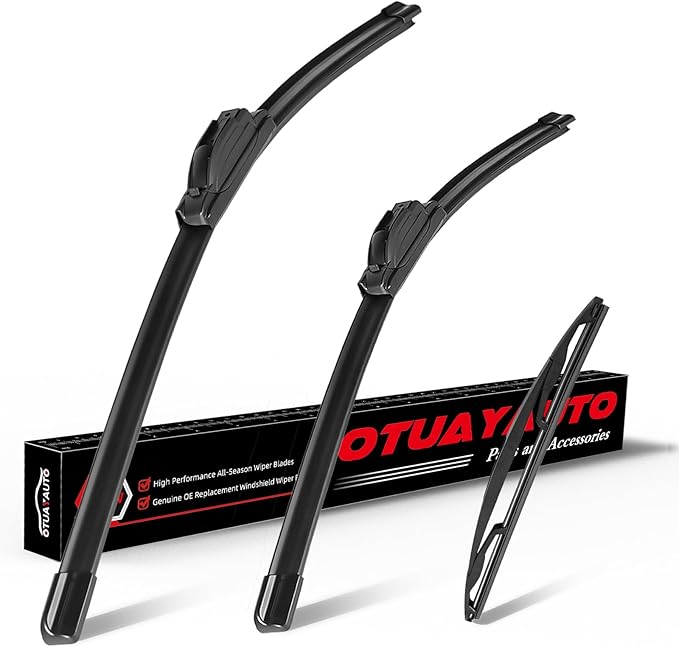 OTUAYAUTO Premium Windshield Wiper Blades - Replacement for Nissan Pathfinder 05-12, Xterra 05-15 - Precision Fit, All-Weather Performance, Front and Rear Wiper Blades, Hook - 24"+18"+12" (Pack of 3)