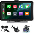 Apple Carplay Screen for Car, 7" HD Portable Wireless Touch Screen for Apple Carplay & Android Auto, with 1080P Backup Camera, Car Play Tablet, GPS Navigation/Mirror Link/Bluetooth/FM/Voice Control