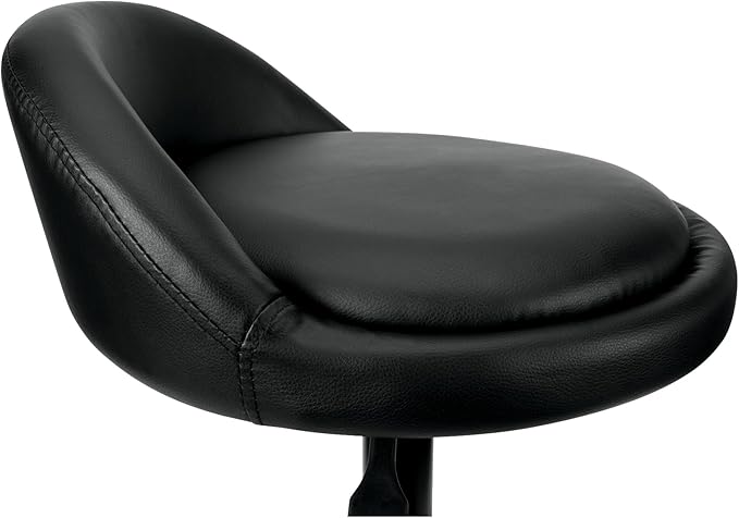 Performance Tool W85011 Pneumatic Swivel Bar Stool with Back Support, 360-Degree Swivel, Heavy Duty Steel Frame, Black