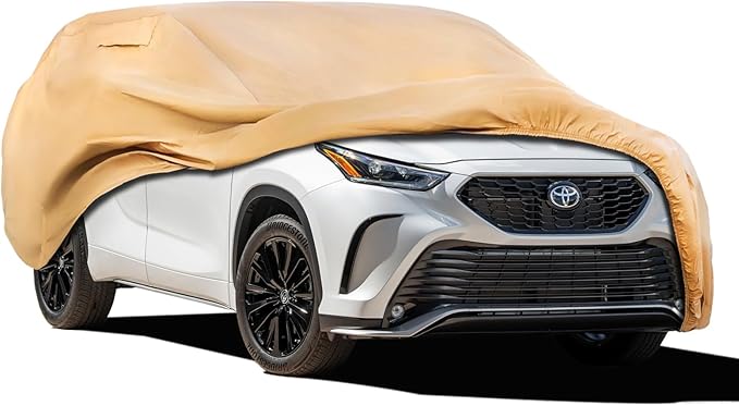 Heavy Duty Outdoor Car Cover Custom Fit for Toyota Highlander,Windproof All Weather Waterproof Sun Rain UV Dust Snow Protection Outdoor Car Covers