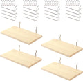 Shelves for PegBoard, Pine Wooden Pegboard Shelf Wall Organizer, Wooden Board for Walls Home, Garage Tool Storage, Office Organization, Kitchen, Craft Room,4 Pack