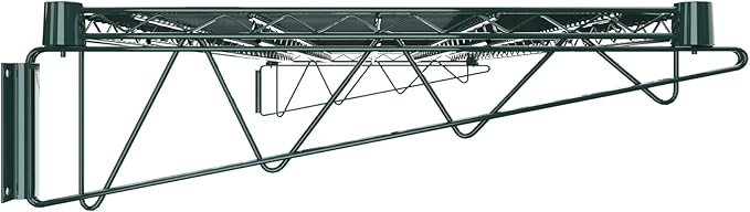 24" x 60" Green Epoxy Wire Wall Mount Shelf