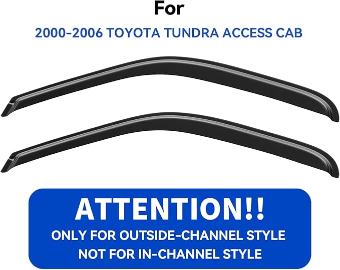 Window Visors Rain Guards for 2000-2006 Toyota Tundra Access Cab, Out-Channel Window Vent Wind Deflectors Visors Shades for 00-06 Tundra Regular Cab, for 2 Front Doors