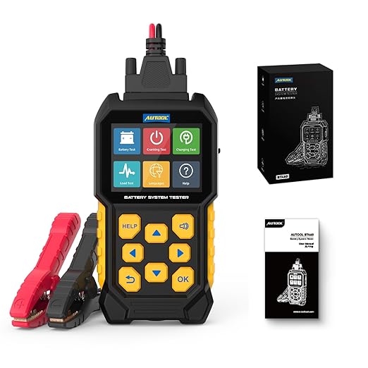 Automotive Battery Load Tester 12V/24V 100-2400 CCA Car Battery Analyzer Charging Cranking System Tester for Heavy Duty Trucks Motorcycle ATV SUV Boat Yacht