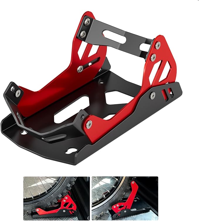 Motorcycle Wheel Chock,Special for Transportation Portable Adjustable 1800 lbs Capacity Front Tire Stand for 8"-21" Wheel Universal for Most Crusier Sports Dirt Bikes Trailer Truck-Red