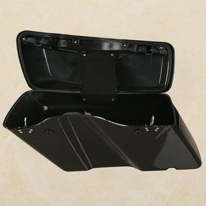 Green-L Vivid Black Hard Saddlebags with Black Latch Keys Liners Fit for Harley Touring Road King Street Glide Electra Ultra Classic 2014-2024