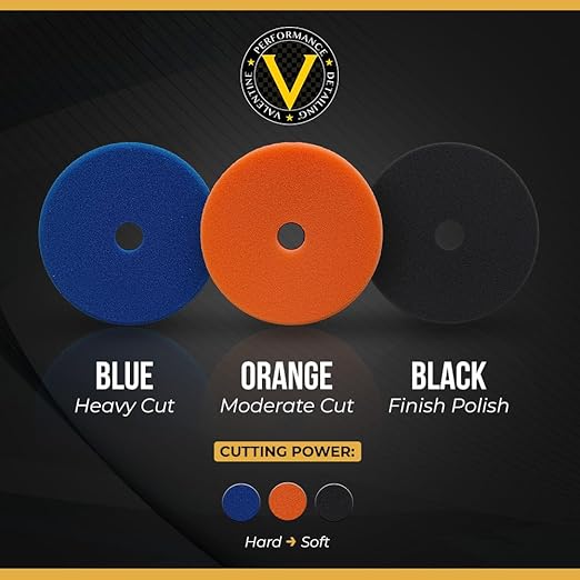 VPD SDO Blue Foam Polishing Pad - Premium Compounding & Polishing Pad for Heavy Defect Removal, Hard Paint & Deep Etching, Medium/Heavy Cutting Compounds, Tapered Edge, Made in USA, 6.5"