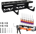 Siligun Caulking Gun Rack, Grease Gun Holder, Wall Mount Silicone Caulking Tools, Work Van Organizers And Storage Tube For Workshop Holds 6 Caulking Tubes And Caulking Nozzle (Black)