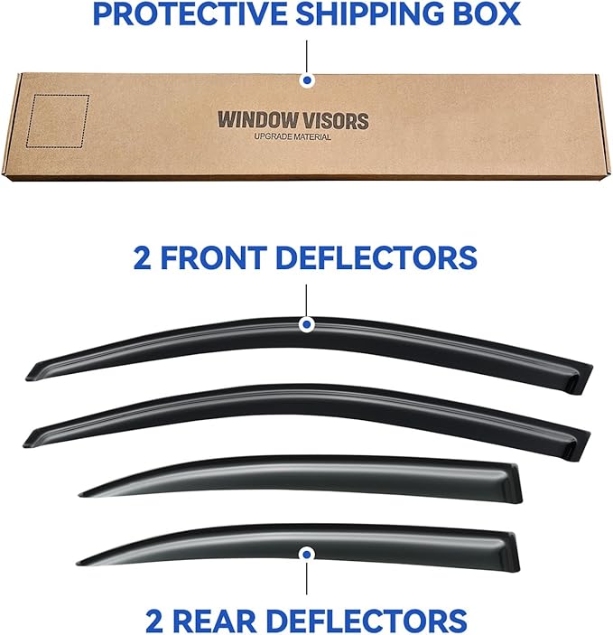 Window Visors Rain Guards for 2013 2014 2015 13 14 15 Chevy Malibu, Out-Channel Window Vent Wind Deflectors Visors Shades for 2016 Malibu Limited