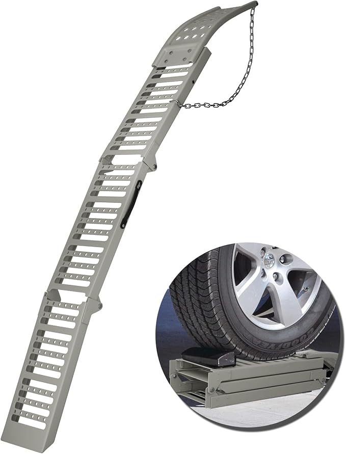 77.2" L x 9.8" W Truck Ramps,1212 Lbs Loading Ramps for Pickup Trucks,Steel Folding Ramps for Lawn Mower,Motorcycle Ramp,ATV/UTV,Snow Blower,Dirt Bikes,Carts,Trailers(1 pc)