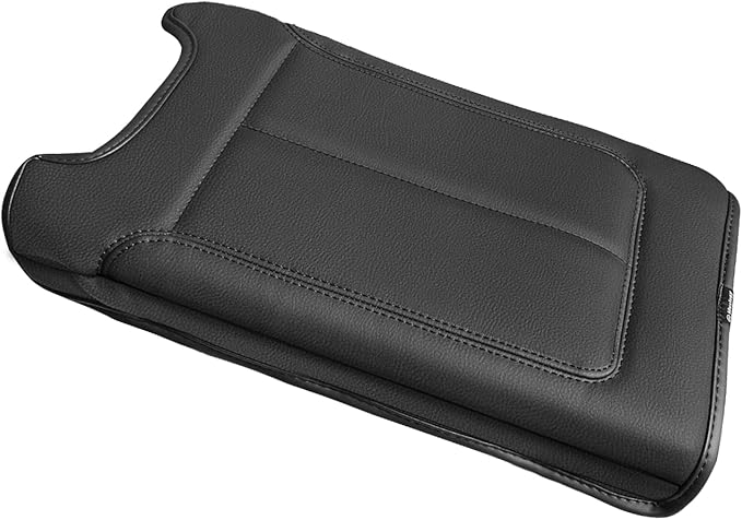 Muslogy Center Console Armrest Cover Compatible with Ford F-150 F150 2009-2014 Comfort Armrest Pad Arm Rest Cushion Vegan Leather Protector Regular Thick(Bucket Seat ONLY)