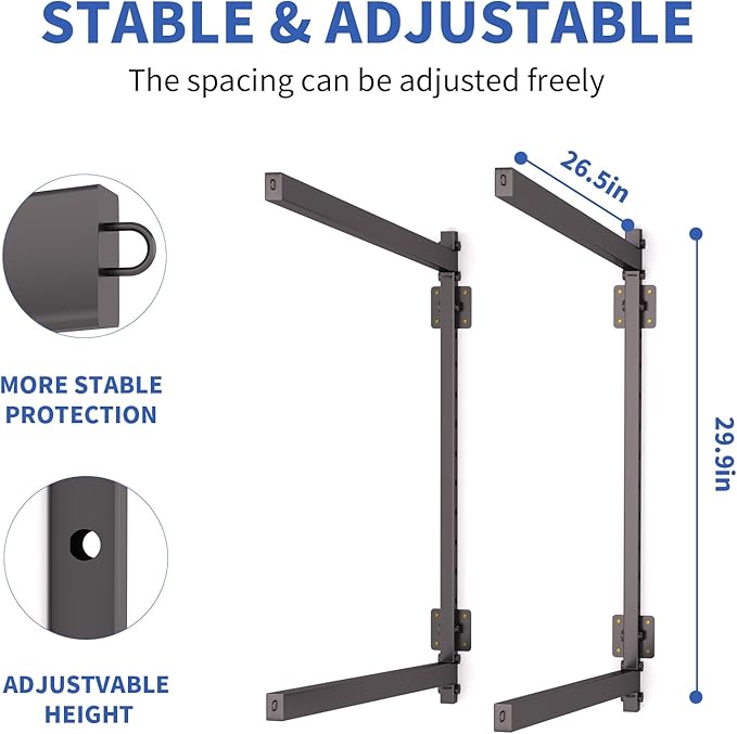 Wall Mounted Kayak Storage Rack, Kayak Racks for Outdoor Storage, Kayak Wall Mount 4 Tier Adjustable Surfboard Paddleboards Holder, Holds Up to 220 lbs