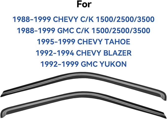 Window Visors Rain Guards for 1988-1999 Chevy/GMC C/K 1500/2500/3500 Standard Cab, Out-Channel Window Vent Wind Deflectors Visors Shades for 1995-1999 Tahoe, 1992-1994 Blazer Regular Cab, 2pcs