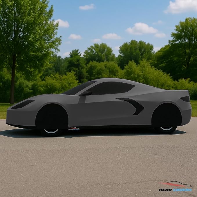 C8 Car Cover Fit for Corvette C8 Indoor and Outdoor Protection (Gray)
