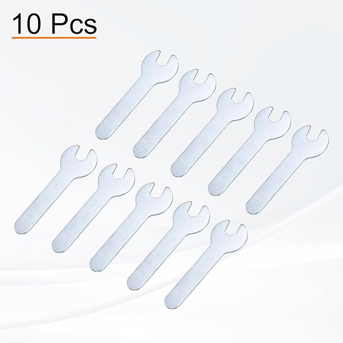 HARFINGTON 10pcs Small Wrench 7x66x1.5mm Metric U-Shaped Single Open Ended Spanner Super Thin Flat Head Galvanizing Wrench for Automotive Repair Furniture Assembly