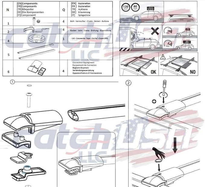 Roof Racks Cross Bars for Subaru Outback Wilderness 2021 2024 Roof top Cargo Box Tent Bike Kano Basket Carrier Gray Aluminum