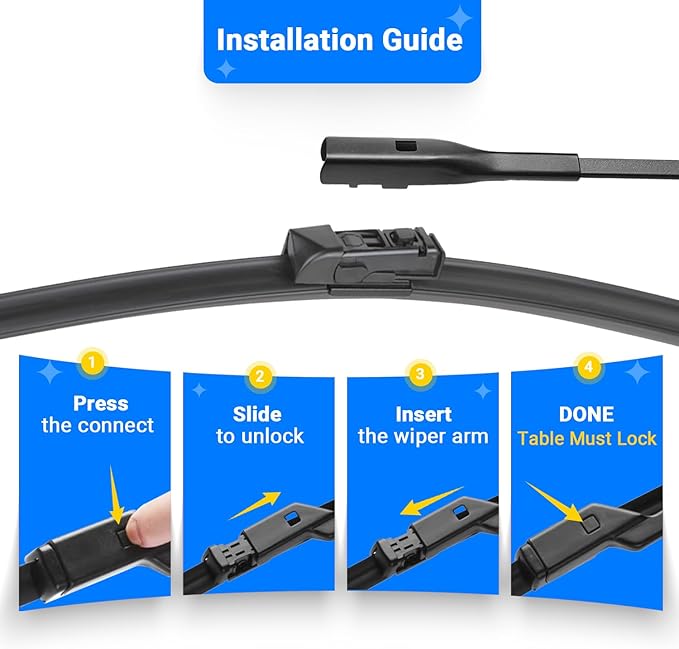 Windshield Wiper Blades Replacement for 2018-2023 BMW X3 X4 Original Factory Quality Front Rear Wipers Blade Set for My Car - 26" 20" 12" (Pack of 3)