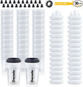 Disposable Paint Cups 6 Ounce(165ml), Mini Paint Mixing Cups with Lid and 30 Pack Paint Cup for Automotive Spray Gun, 125-Micron Filter, 2 Hard Cup with Retainer Ring, 20 Plugs, 1 Stirrer, 1 Seal Tape