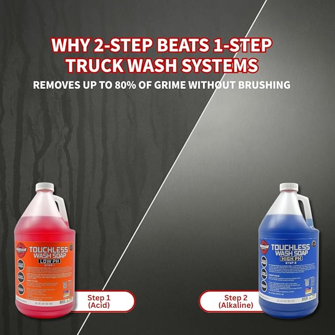 Renegade Products USA - Touchless 2-Step Truck Wash Soap System, Scrub Free Truck Cleaner for Big Rigs