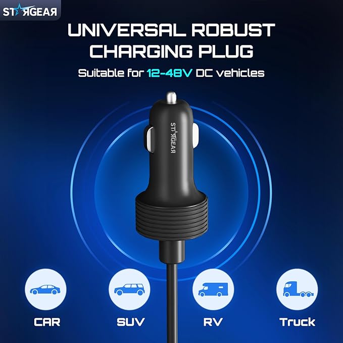 Starlink Mini Cable 12V 5M/16.4FT, Starlink Mini Accessories 16AWG Cigarette Lighter to DC Cord, Starlink Cable 12V-48V Car Charger Adapter (5M)