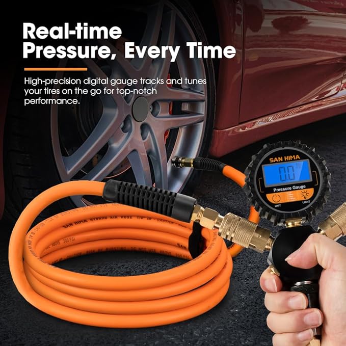 SanHima 2 Tire Inflation Deflation System - Fits up to 200" Wheelbase, Fast High Flow 2-Way Air Down Tire Inflator Deflator for Truck Car Trailer Motocycle