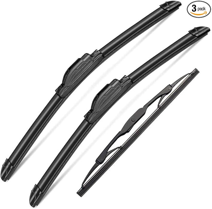 3 Wipers Set for Chrysler Town & Country 2008-2016, Dodge Grand Caravan 2008-2019, Windshield Wiper Blades Original Equipment Replacement Front and Rear- 26"/20"/16T" (Pack of 3) J- HOOK