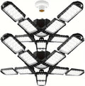 2 Packs LED Garage Light, Super Bright Screw in E26/E27 Ceiling Shop Work Lamp, 260W 26000 Lumen Deformable Basement Bulb Fixture with 10+1 Adjustable Panels, Lighting for Workshop, Attic