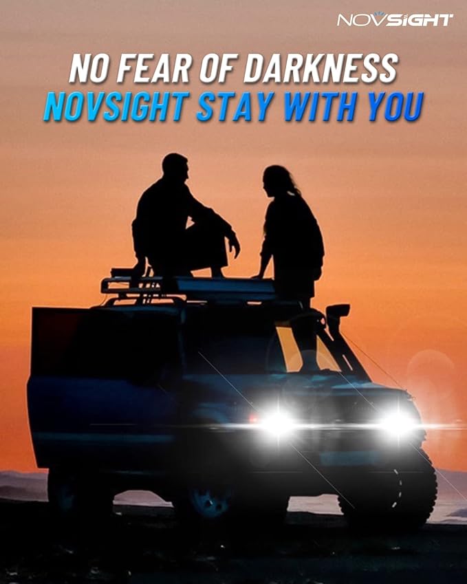 NOVSIGHT 9004/HB1 Bulbs Upgraded, 400% Brightness 9004 Fog Bulbs, Quick Installation HB1, Pack of 2