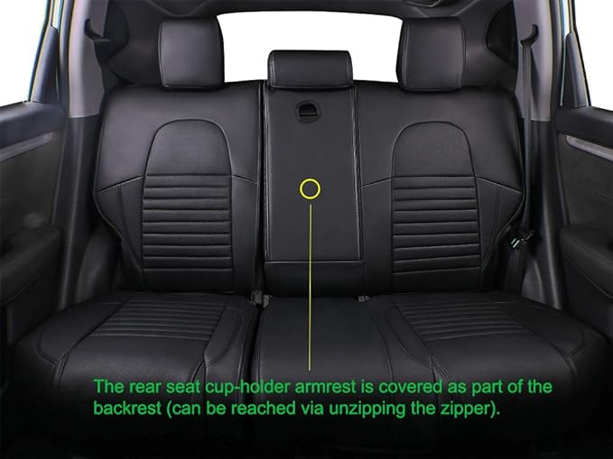 EKR Accord Car Seat Covers for Honda Accord 2023 2024 2025 LX(Rear Row W/Solid Backrest) Leather Car Seat Covers,Waterproof Car Seat Protectors,Trucks Seat Covers Full Set(Black)