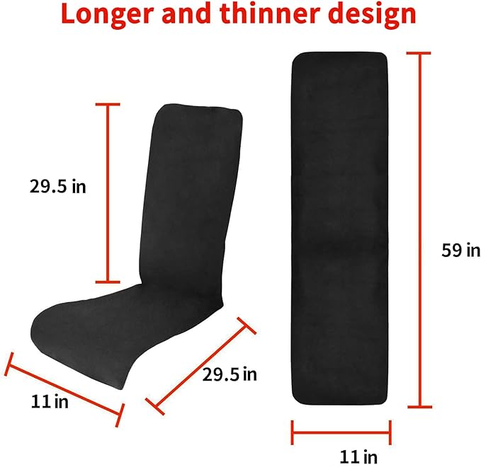 Foldable & Washable Fabric Heated Seat Cushion with Temperature Control & Timer - Whole Back Heating - for Office/Home Use