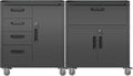 Metal Tool Cabinet,Garage Storage Cabinet System,Wall Cabinet & Locking Rolling Tool Cabinet with Doors and Adjustable Shelves,Steel Tool Cabinets for Home,Office (2 Pcs-StyleF, Black)