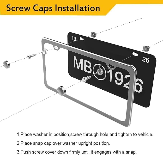 License Plate Frame for Bats and Spider Webs Stainless Steel License Plate Frames Holder Covers Rust-Proof Auto Parts Decoration with Screws License Plate Holder for Car Accessories 12x6 Inch
