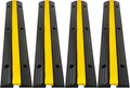 CXRCY Cable Protector Ramp 4 Pack of 1-Channel Rubber Hose Ramp, 22046Lbs Capacity Heavy Duty Speed Bumps Hose Cord Protector Ramps for Driveway&Outdoor/Wire/Hose/Pipe Hider