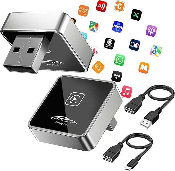 Mini Wireless Carplay Adapter for iPhone, 2025 Stable Universal carplay Adapter, Fast Convert Factory Wired to Wireless CarPlay Dongle Cars for Apple for iOS