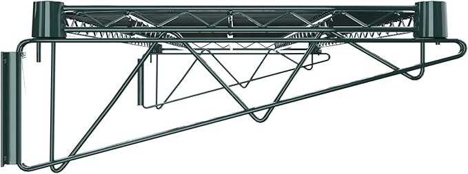18" x 48" Green Epoxy Wire Wall Mount Shelf