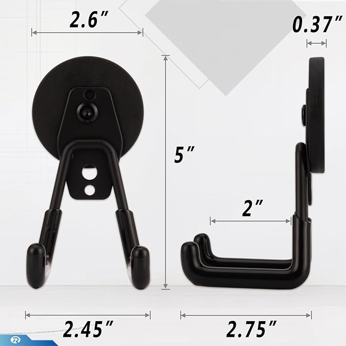 2 Pcs Magnetic Hook Heavy Duty, Strong Magnet Hooks for Garage Tools Hose Rope Electric Drill