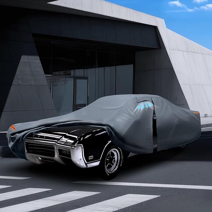 Waterproof Buick Riviera(1966-2000) Car Cover with Breathable Vents, [2025 Upgrade] Premium Covers with Cotton Liner and Zipper Door, Sun Rain Snow Dust Uv Protection.(Gift with Towel)