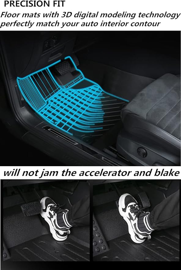 RAV4 Floor Mats Compatible with 2025 2024 2023 2022 2021 2020 2019 Toyota RAV-4，All Weather Protection Waterproof Durable Anti-Slip Odorless Custom-fit TPE Floor Liner Front and Rear Row Set