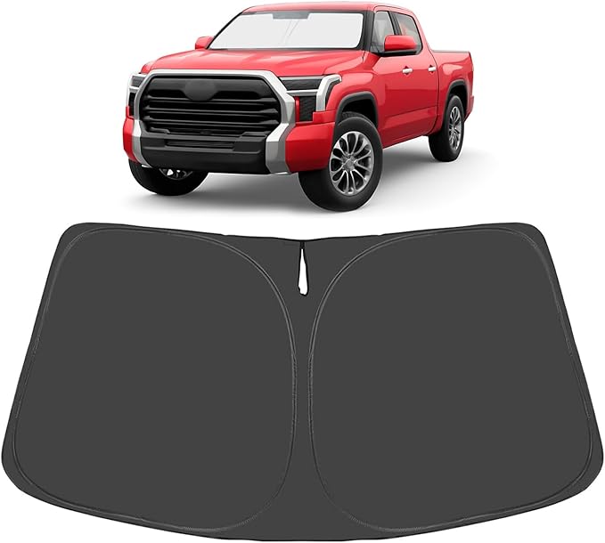 Proadsy for Tundra 2007-2021 Windshield Sun Shade 4-Layer Foldable Front Sunshade Protector Sun Visor Blocks UV Rays Keep Car Cooler
