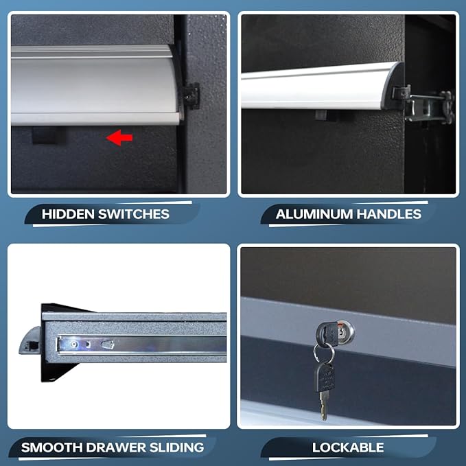 JZD Metal Garage Cabinet System, Tool Cabinets with Drawers, for Workshop Auto Repair Shop, Wall Mounting Not Necessary