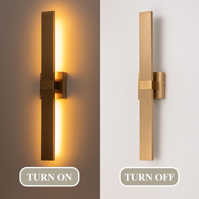 Modern LED Outdoor Wall Sconce 27.2" Gold Outdoor Wall Lights Exterior, Outdoor Light Fixtures Wall Mount on House, Garage, Porch, Patio, Front Door etc