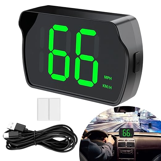 GPS Digital Speedometer for Car MPH, Golf Cart Universal HUD Speed Meter, Head Up Display Car Accessories with LED Large Font, Plug and Play for Car Truck Motor SUV All Vehicles
