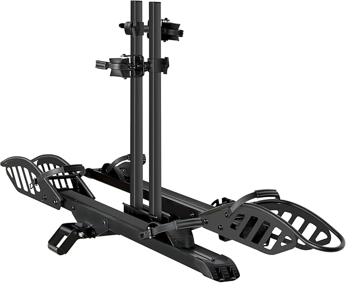 200 lbs E-Bike Rack Hitch Mount Platform Style for Cars Trucks SUVs Vans RVs, Easy Fold with One Hand, fits Bikes with Up to 5-inch Fat Tire