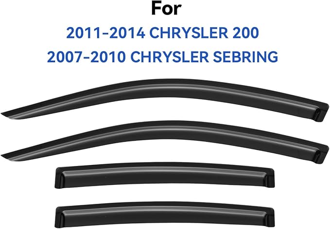 Window Visors Rain Guards for 2011 2012 2013 2014 Chrysler 200, Out-Channel Window Vent Wind Deflectors Visors Shades for 2007-2010 Chrysler Sebring
