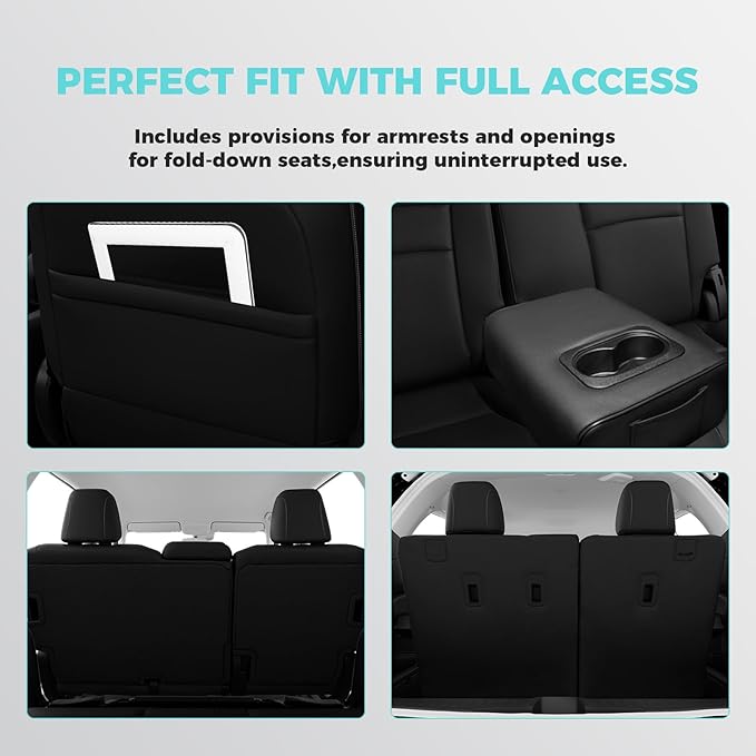 for Honda Pilot Seat Covers, Full Set Custom Car Seat Protectors Fit Pilot EX-L, Special Edition, Touring, Sport 2016 2017 2018 2019 2020 2021 2022 - 8 Seats, Full Coverage Waterproof, Black Red
