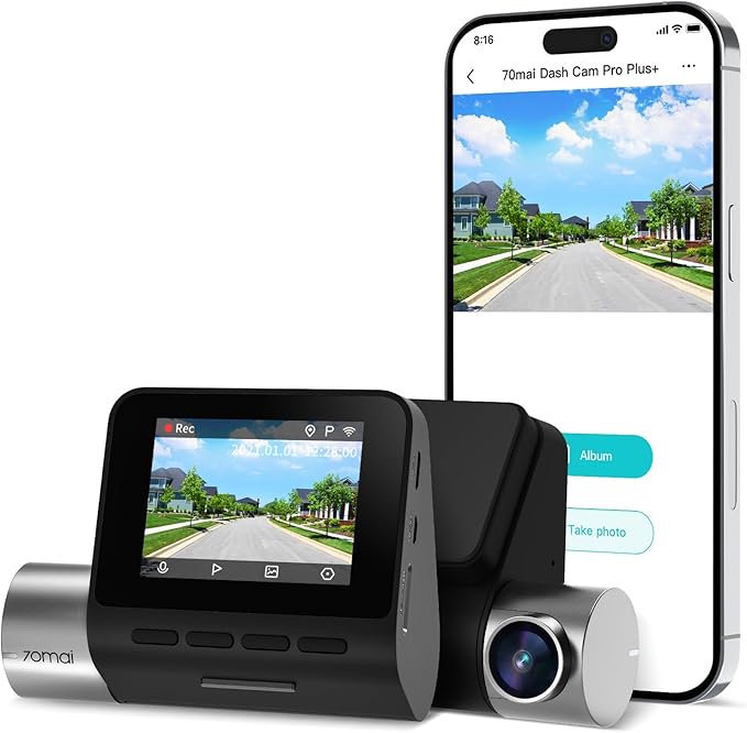 70mai 2.7K Dash Cam Front A500S, 1944P Dash Camera for Cars with Sony IMX335, Dashcam Built-in WiFi GPS, Optional Rear Dashcam, ADAS, 2'' IPS LCD Screen, 24H Parking Mode, WDR, Super Night Vision