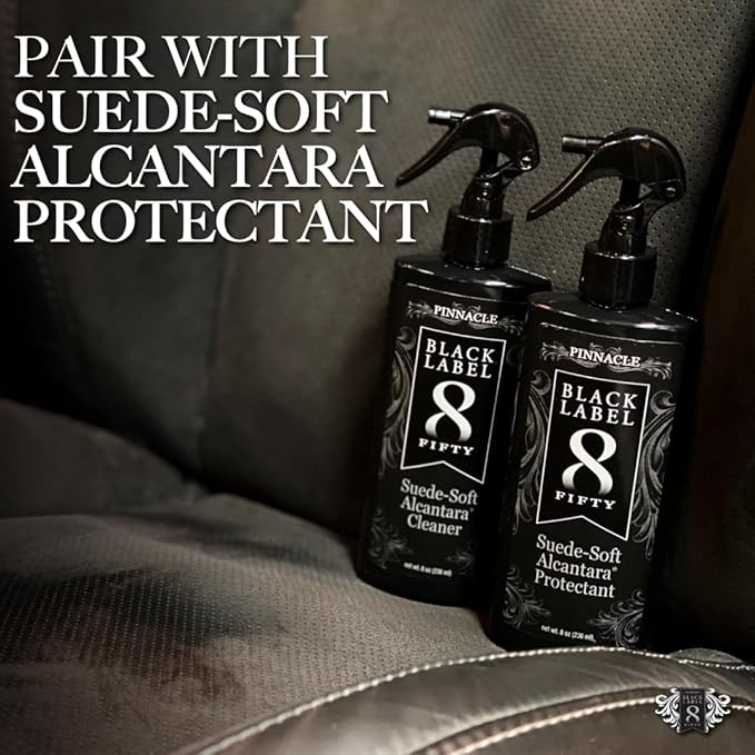 Pinnacle Black Label Suede-Soft Alcantara® Cleaner (8 oz): Premium Care for Micro-Suede & Alcantara Surfaces - Gently Removes Stains, Refreshes, and Deodorizes - Safe for All Interior Fabrics