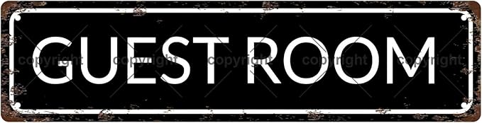 GUEST ROOM Vintage Metal Tin Sign, Street Sign, Home Decor, Room Decor, Wall Decor, Bathroom Decor, Bar Decor, Cafe Decor, Garage Decor, 16 x 4 Inch