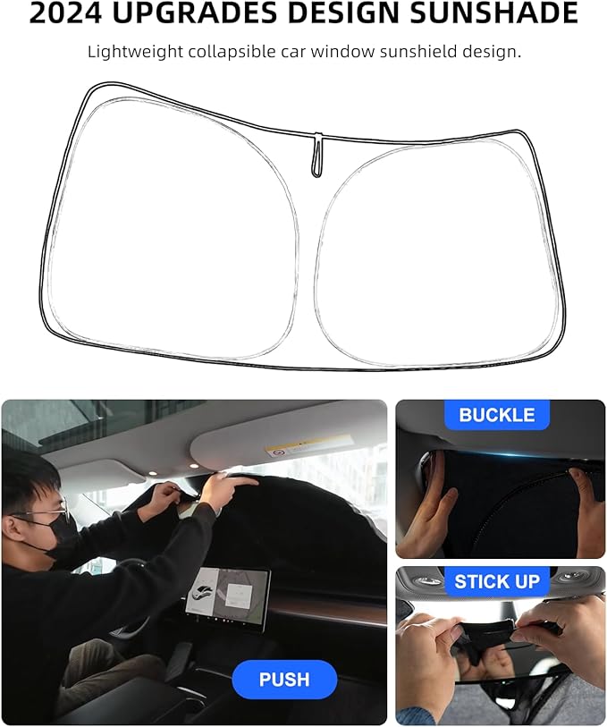 Sunshade Windshield Sun Shade Custom Fit for 2023-2026 Lexus RX Windshield Cover for Lexus RX350 RX450 RX450H RX350H Front Window Sun Visor Shield 240T Reflective Foldable Protector Car Accessories
